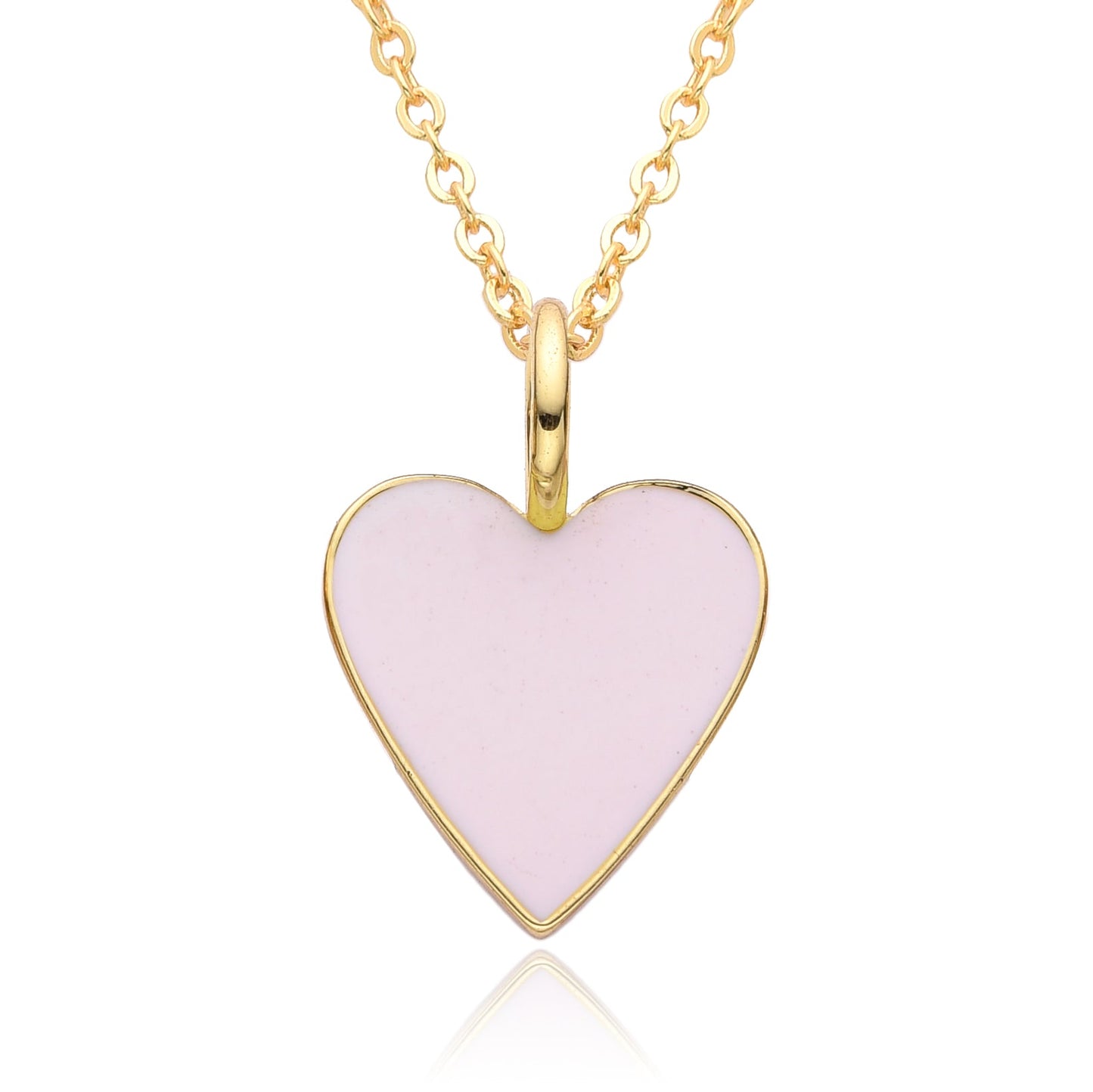 Collier Pendentif Cœur Émaillé Doré