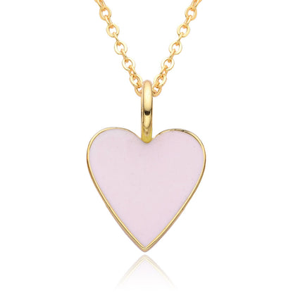 Collier Pendentif Cœur Émaillé Doré