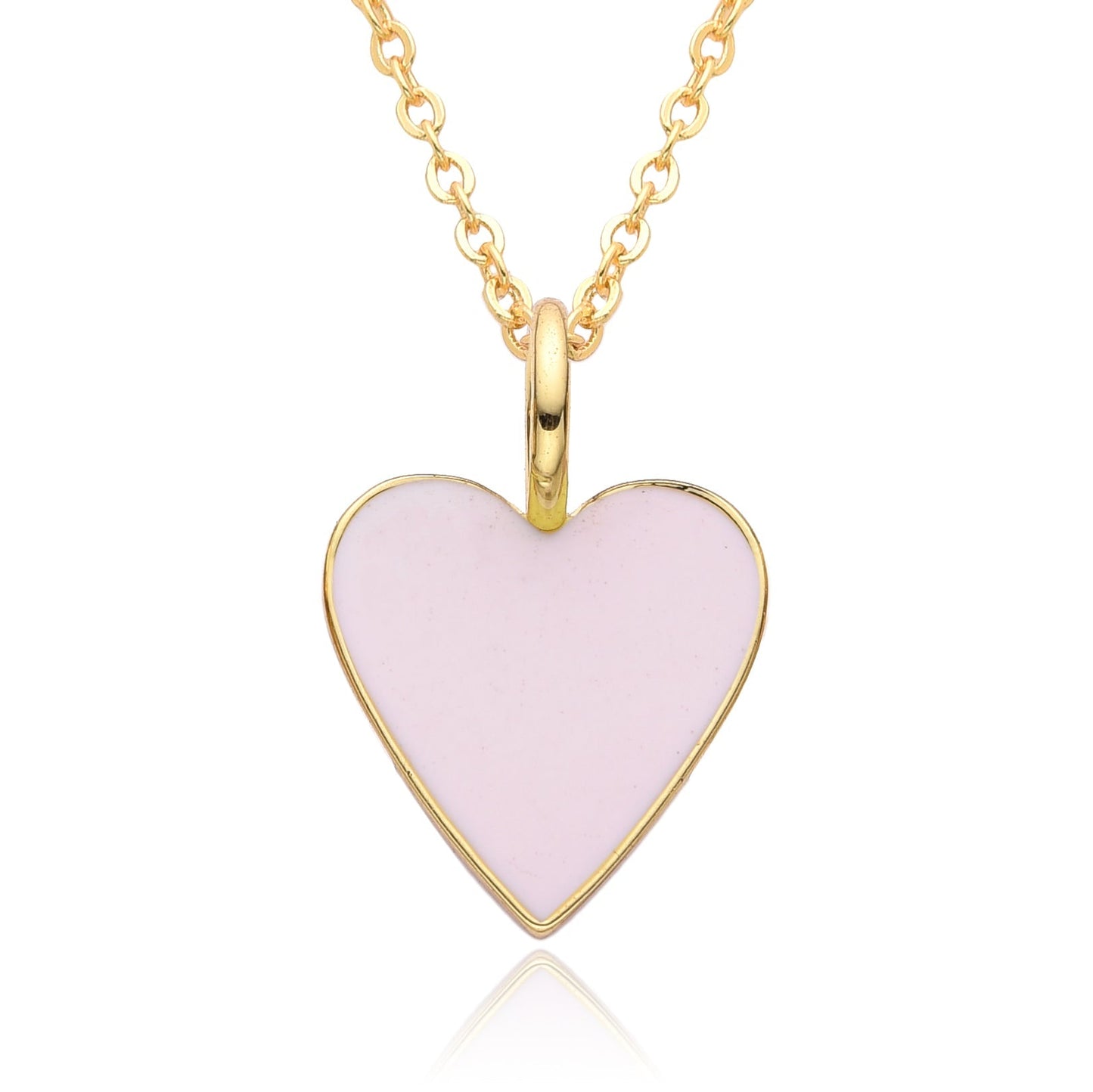 Collier Pendentif Cœur Émaillé Doré