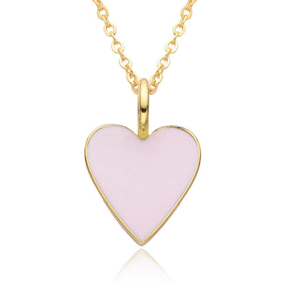 Collier Pendentif Cœur Émaillé Doré