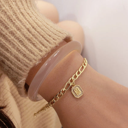 Bracelet Chaîne Initiale Dorée