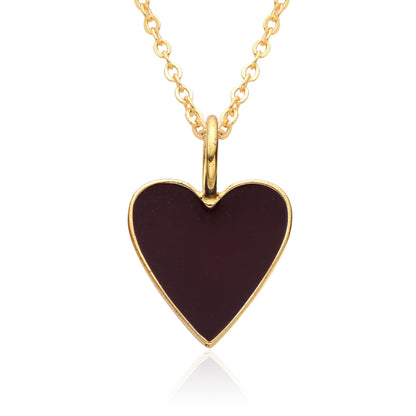 Collier Pendentif Cœur Émaillé Doré