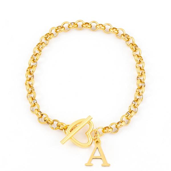 Bracelet Initiale & Cœur