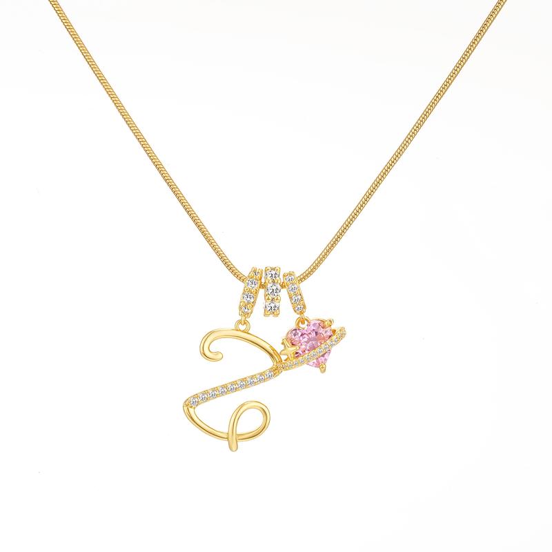 Collier Initiale & Charm Cœur
