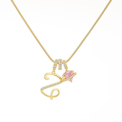 Collier Initiale & Charm Cœur