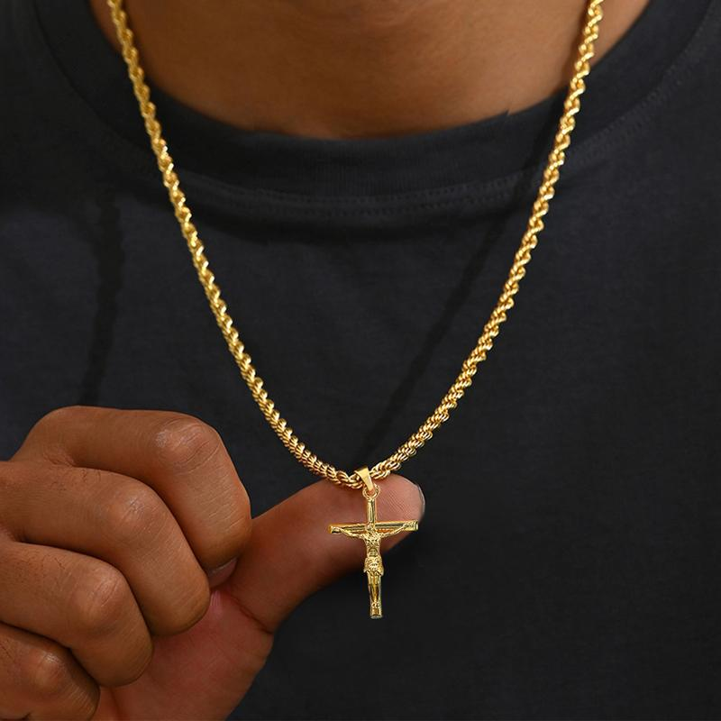 Collier Crucifix Doré 14K