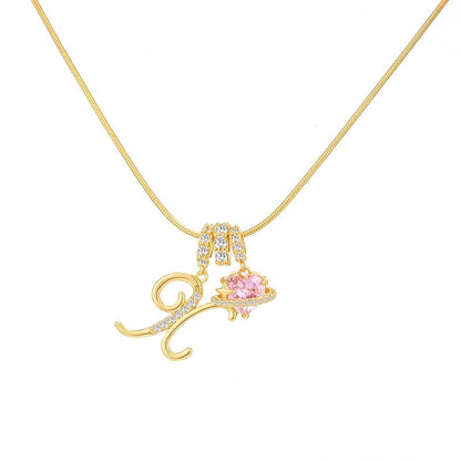 Collier Initiale & Charm Cœur