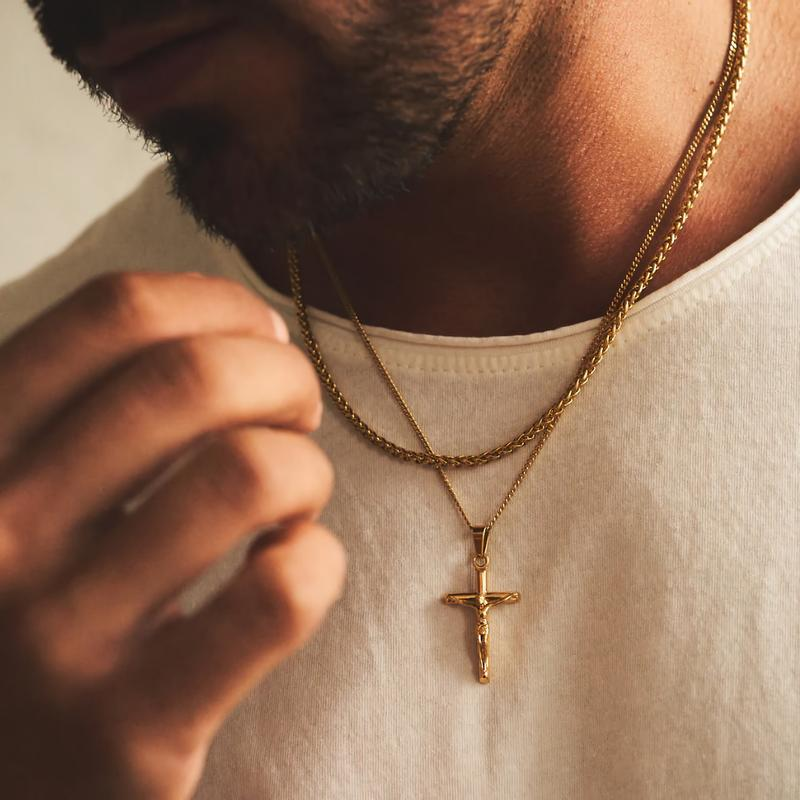 Collier Crucifix Doré 14K