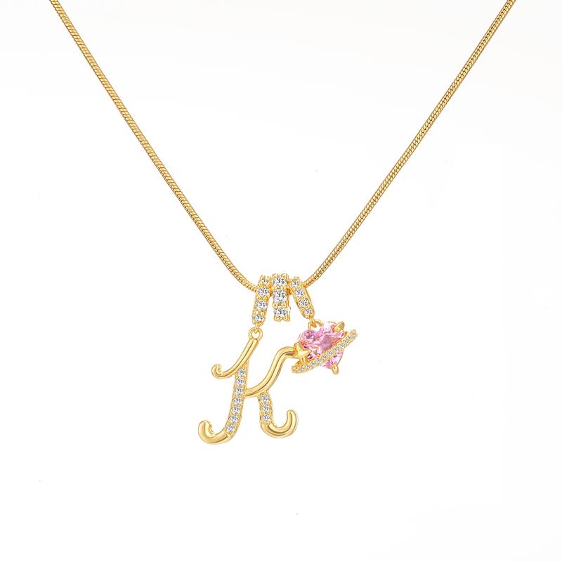 Collier Initiale & Charm Cœur