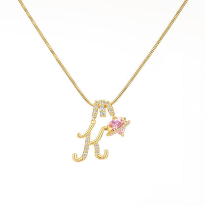 Collier Initiale & Charm Cœur