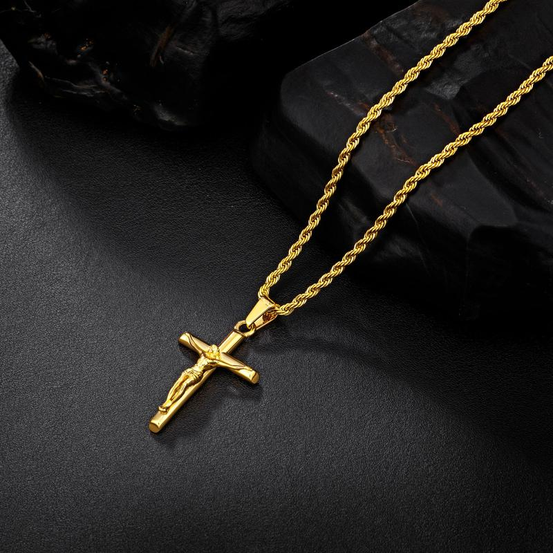 Collier Crucifix Doré 14K