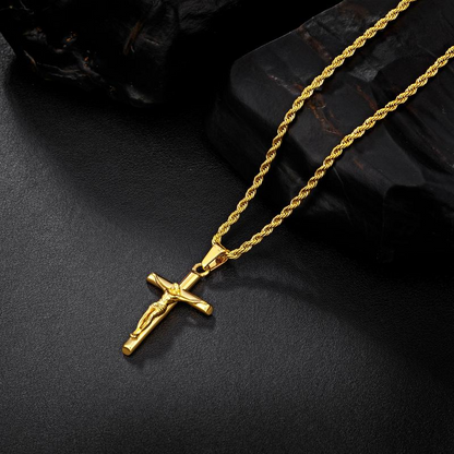 Collier Crucifix Doré 14K