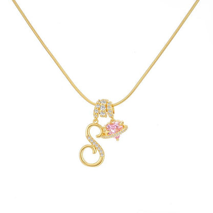 Collier Initiale & Charm Cœur