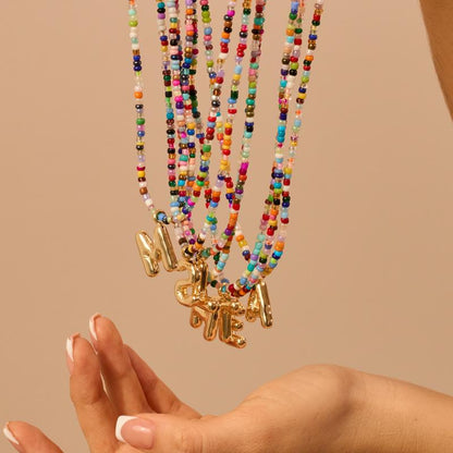 Collier Initiale Colorée