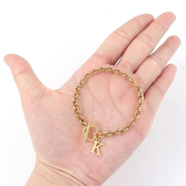 Bracelet Initiale & Cœur