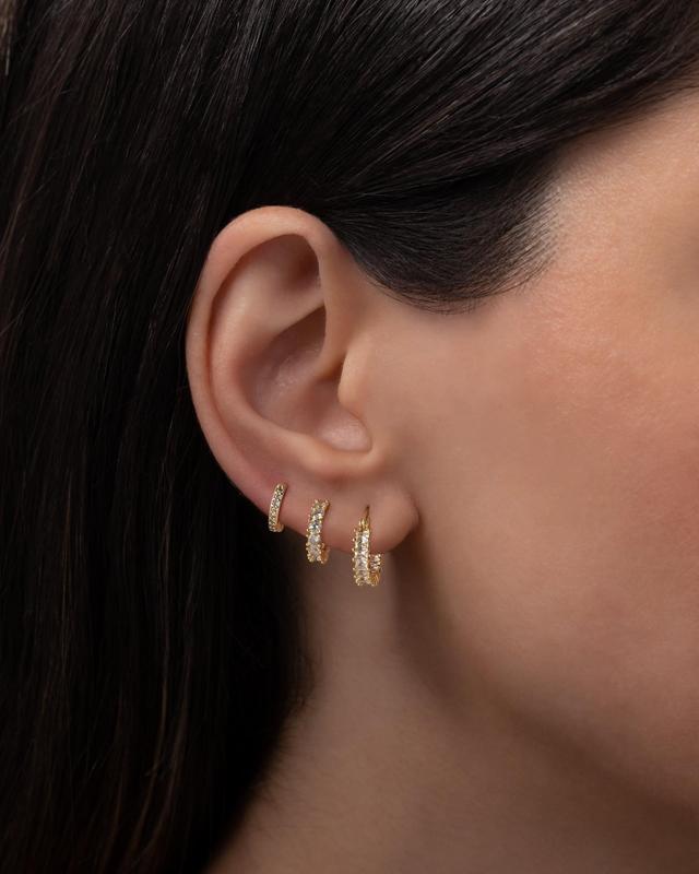Boucles d'Oreilles Créoles Dorées — Lot de 3