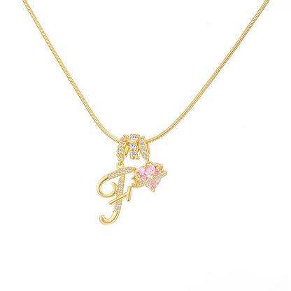 Collier Initiale & Charm Cœur