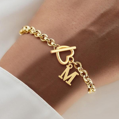Bracelet Initiale & Cœur