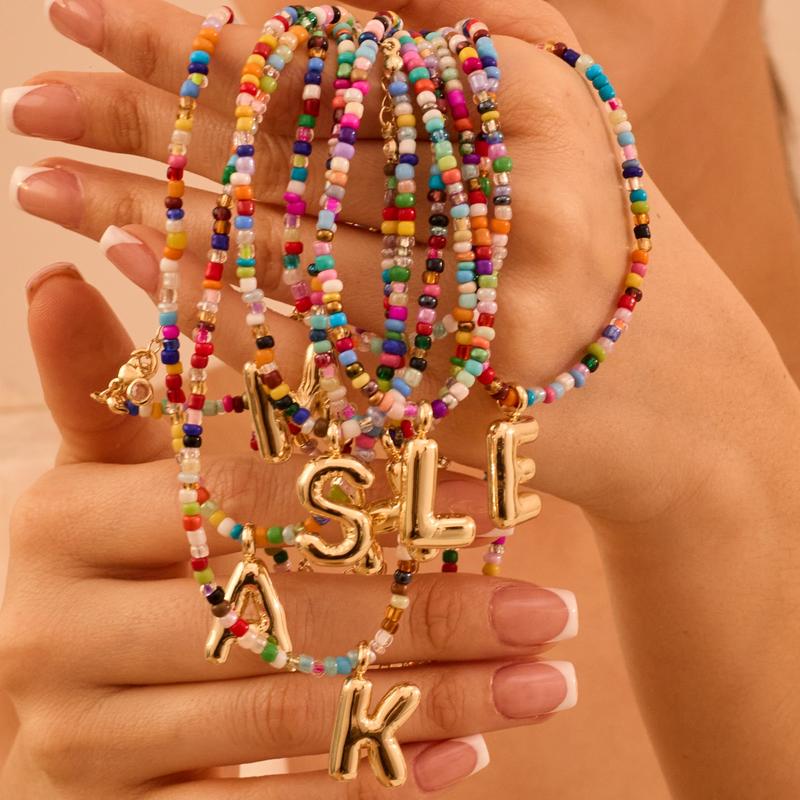 Collier Initiale Colorée