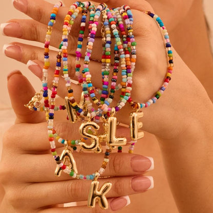 Collier Initiale Colorée