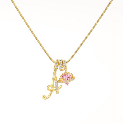 Collier Initiale & Charm Cœur