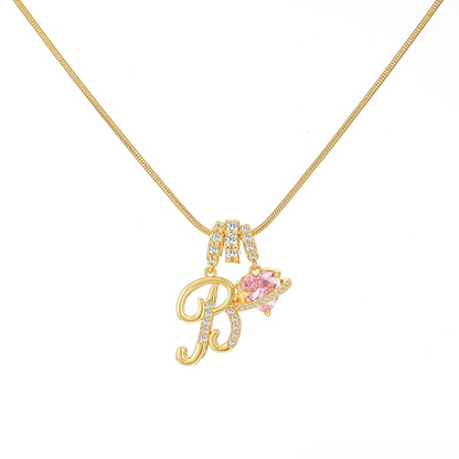 Collier Initiale & Charm Cœur