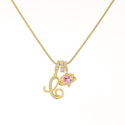 Collier Initiale & Charm Cœur