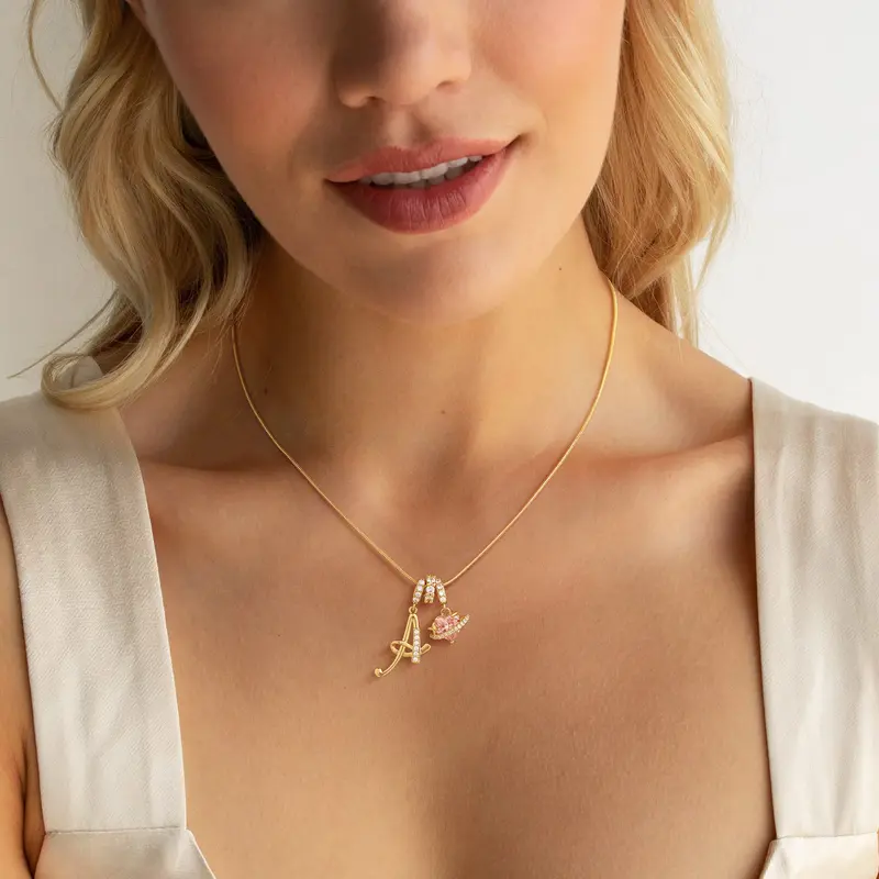 Collier Initiale & Charm Cœur
