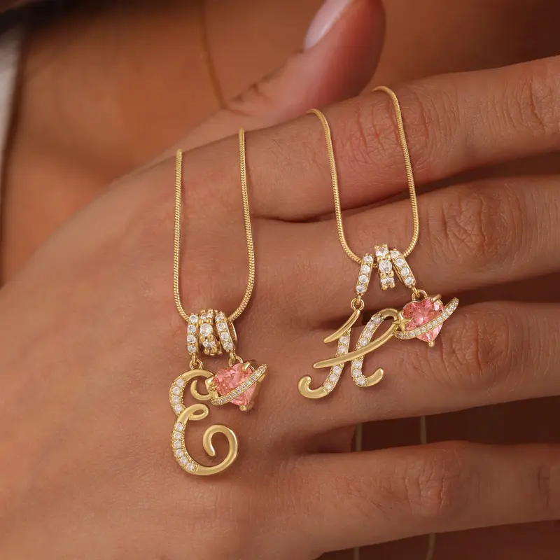 Collier Initiale & Charm Cœur