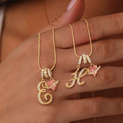 Collier Initiale & Charm Cœur