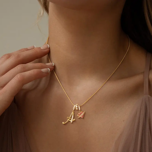 Collier Initiale & Charm Cœur