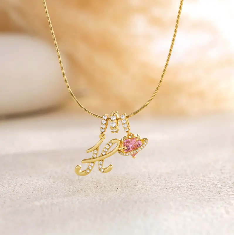 Collier Initiale & Charm Cœur