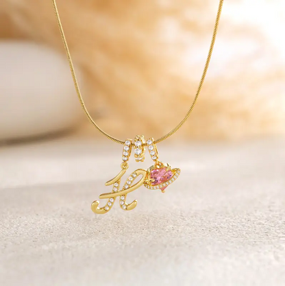 Collier Initiale & Charm Cœur