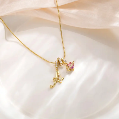 Collier Initiale & Charm Cœur