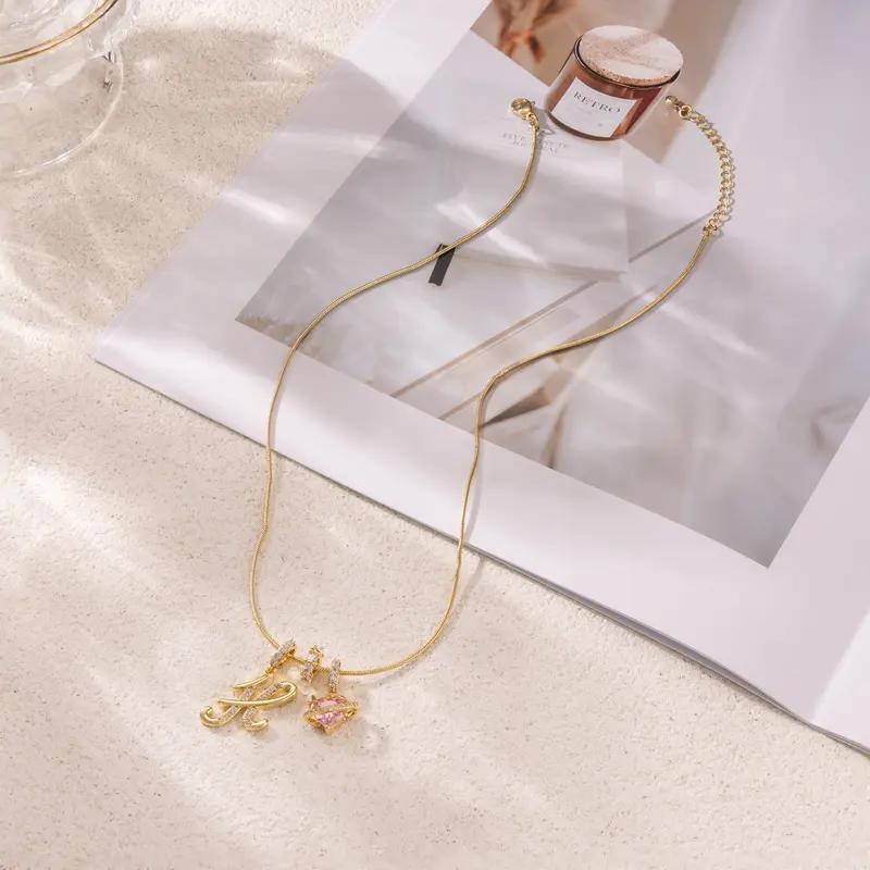 Collier Initiale & Charm Cœur