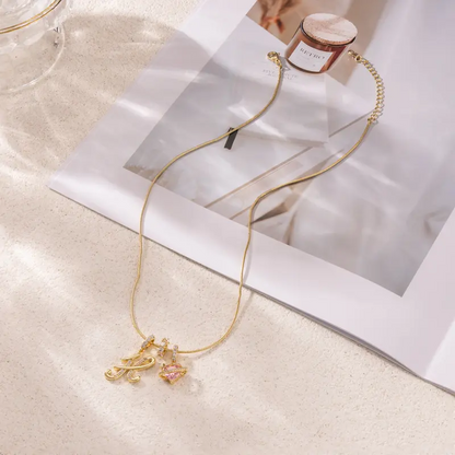 Collier Initiale & Charm Cœur