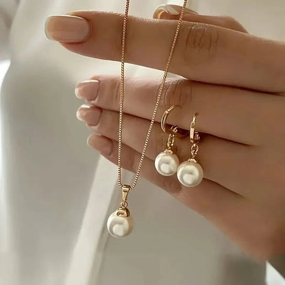 Ensemble Collier & Boucles d'Oreilles Perles