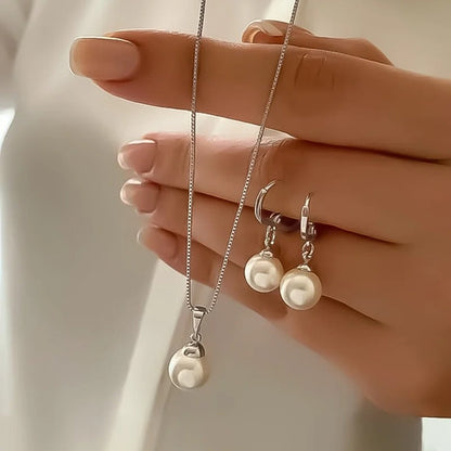 Ensemble Collier & Boucles d'Oreilles Perles