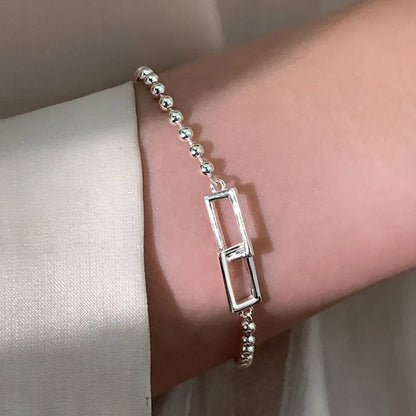 Bracelet Perles Géométriques Argent