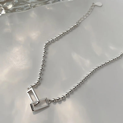 Bracelet Perles Géométriques Argent