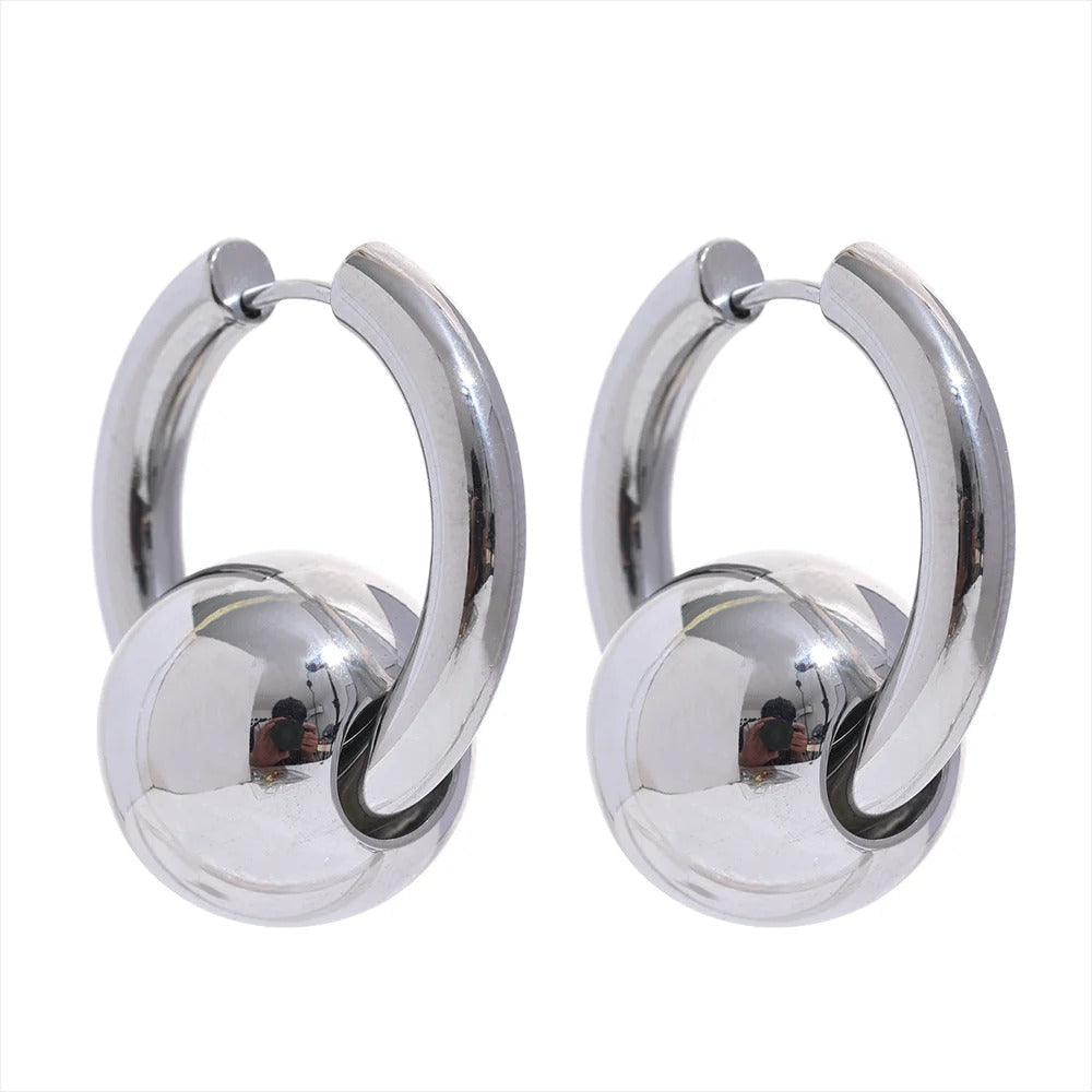 Boucles d'Oreilles Boules Rondes