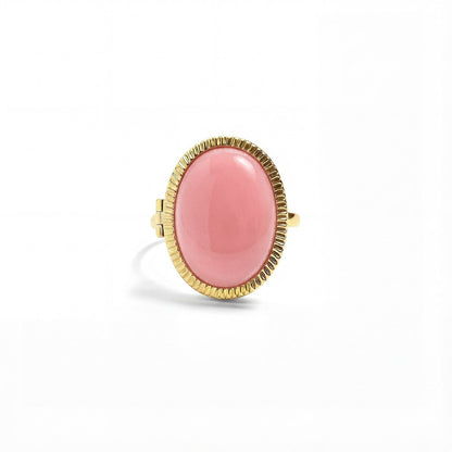 Bague Médaillon Personnalisée en Pierres Semi-Précieuses