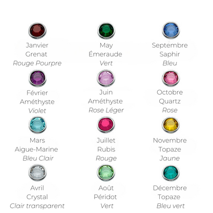 Collier Vertical Infini Deux Prénoms et Pierres